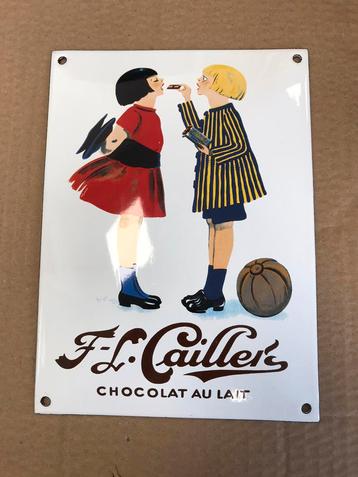 Panneau d'affichage en émail au chocolat, Enlèvement ou Envoi, Comme neuf, Panneau publicitaire