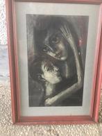 Toon  Saelens   Tekening. 18x29. 28x40 met kader, Antiek en Kunst, Kunst | Etsen en Gravures, Ophalen of Verzenden