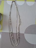 Zilverkleurige halsketting 3-in-1, Handtassen en Accessoires, Ophalen of Verzenden, Zo goed als nieuw, Zilver