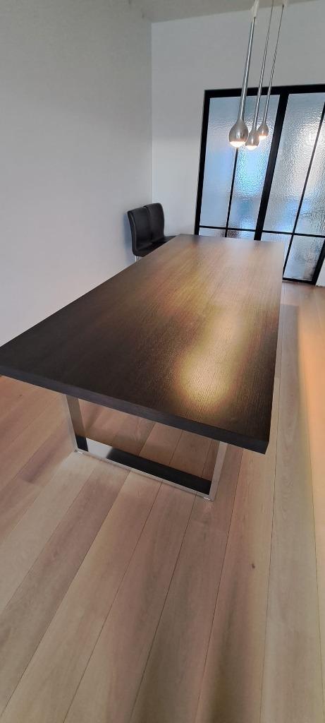 Gelamineerde eettafel 8p, Huis en Inrichting, Tafels | Eettafels, Gebruikt, 50 tot 100 cm, 200 cm of meer, Vijf personen of meer