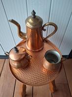 Koper sierwerk (plateau + koffiekan + melkkan + suikerpot), Ophalen, Koper