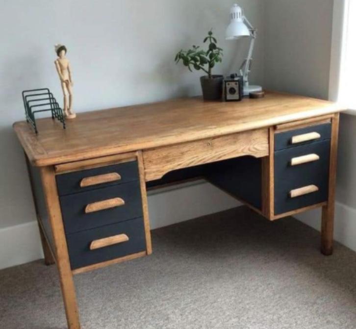 Houten bureau, Huis en Inrichting, Bureaus, Gebruikt, Bureau, Ophalen