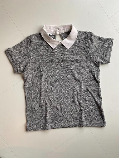 Grijze T-shirt met witte kraag (Subdued - M), Kleding | Dames, T-shirts, Zo goed als nieuw, Maat 38/40 (M), Grijs, Korte mouw
