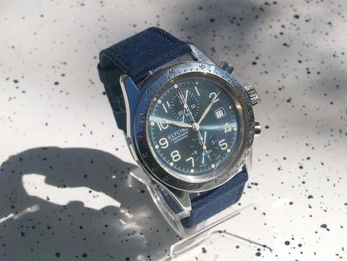 Glycine Stratoforte automaat Chrono.Valjoux 7750, Handtassen en Accessoires, Horloges | Heren, Gebruikt, Polshorloge, Staal, Staal