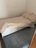 Wit eenpersoonsbed+ uitklapbare bed, Huis en Inrichting, Slaapkamer | Bedden, Ophalen, Zo goed als nieuw, Eenpersoons, Wit