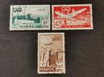 Marokko 1952 - luchtpost, vliegtuig, moskee, kasba, Rabat, Ophalen of Verzenden, Marokko, Gestempeld
