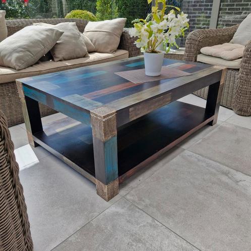 Prachtige Goa salontafel van Wolf Möbel(120x80x45),mangohout, Huis en Inrichting, Tafels | Salontafels, Zo goed als nieuw, Rechthoekig