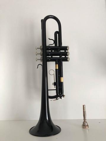 Mooie nieuwe zwarte trompet beschikbaar voor biedingen