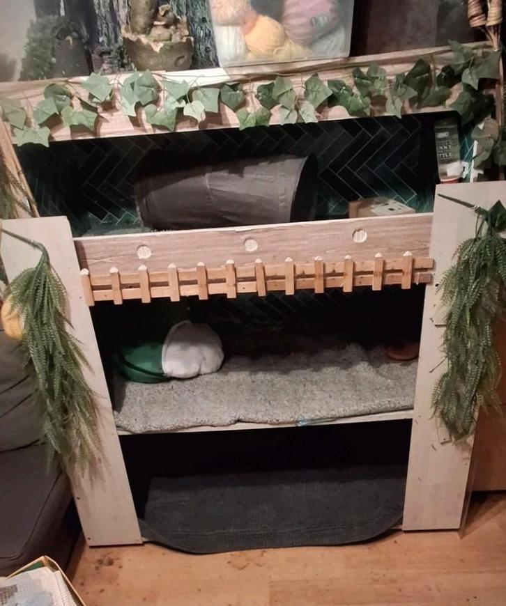 Flat met verlichting voor cavia's, konijnen of fretjes, Dieren en Toebehoren, Knaagdieren en Konijnen | Hokken en Kooien, Gebruikt