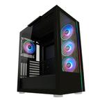 Gaming PC Case 4x RGB Fans Tempered Glass, Ophalen