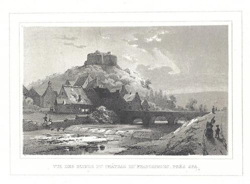 1844 - Theux / le chateau de Franchimont, Antiek en Kunst, Kunst | Etsen en Gravures, Verzenden