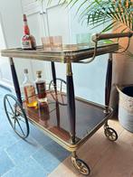 Vintage drankenkar, serveerwagen , drankentrolley messing, Ophalen, Gebruikt