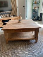 Theak tafel, Huis en Inrichting, Tafels | Salontafels, Ophalen, 50 tot 100 cm, 50 tot 100 cm, Zo goed als nieuw