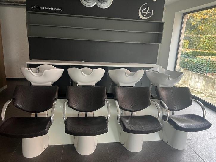 Wasbakken / wastafel kapsalon  met stoelen, Huis en Inrichting, Overige Huis en Inrichting, Zo goed als nieuw, Ophalen