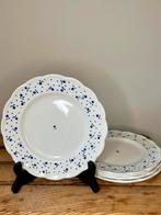 Set van 4 retro Boch dessertborden met blauwe bloemetjes, Ophalen of Verzenden