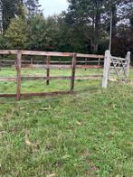 Barrière en bois 5 lisses de +/-75m de long, Animaux & Accessoires, Enlèvement, Utilisé