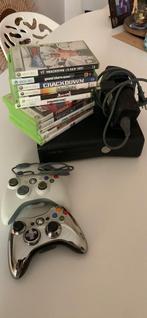 Xbox 360 + 2 controllers + 11 games, Met 2 controllers, Met games, 360 S, Zo goed als nieuw