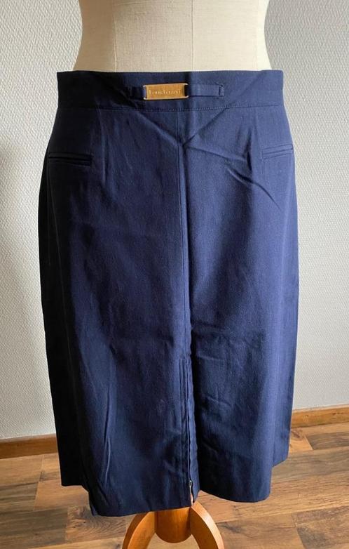 Donkerblauwe rok Louis Féraud maat 46, Kleding | Dames, Rokken, Zo goed als nieuw, Maat 46/48 (XL) of groter, Blauw, Onder de knie