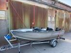 Alu visboot, tourbootje, met motor en trailer 9,9pk, Watersport en Boten, Ophalen of Verzenden, Zo goed als nieuw, Buitenboordmotor