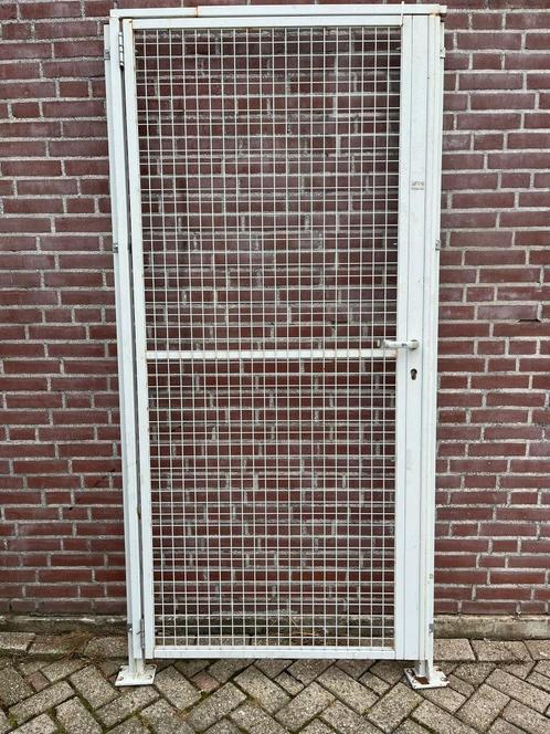 Magazijndeur/magazijn poort/gaaspoort 95x220CM compleet, Jardin & Terrasse, Portes de jardin, Utilisé, Passerelle, Fer, 200 cm ou plus