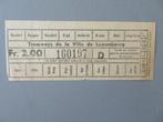 1950,s ticket tramways de la ville de Luxembourg, Verzenden, Zo goed als nieuw, Tram, Kaart of Prent