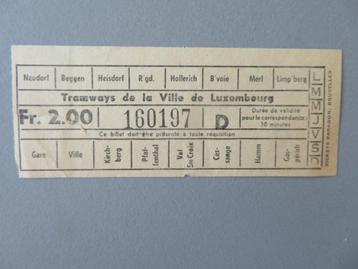 Années 1950, tickets de tramway de la ville de Luxembourg, Envoi, Comme neuf, Tram, Carte ou Gravure