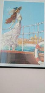 Cadre Laurent viconte signe 87/220 femme 50x70cm, Collections, Enlèvement, Comme neuf, Image, Affiche ou Autocollant