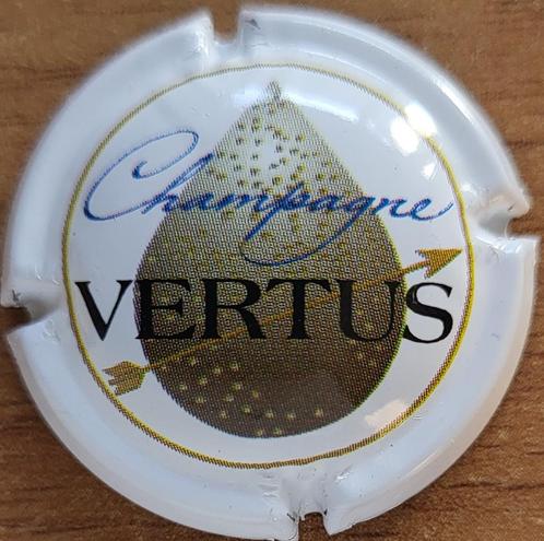 Champagnecapsule VERTUS wit, goud en zwart nr. 04, Verzamelen, Wijnen, Nieuw, Champagne, Frankrijk, Ophalen of Verzenden