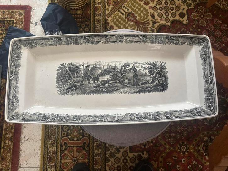 Antieke platou villeroy Boch mettlach, Antiek en Kunst, Antiek | Schalen, Ophalen