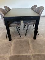 Zwarte uittrekbare tafel - Ikea - model BJURSTA, Huis en Inrichting, Tafels | Eettafels, Ophalen, Gebruikt, 100 tot 150 cm, 50 tot 100 cm