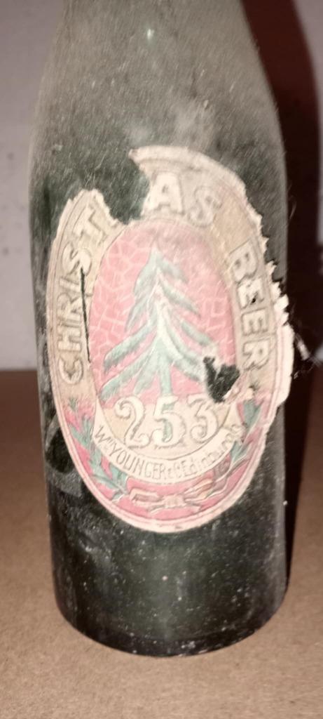 Brouwerij antieke bierfles Christmas Beer 253, Verzamelen, Biermerken, Gebruikt, Flesje(s), Overige merken, Ophalen of Verzenden