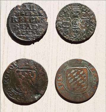 3 x 1 Liard Luik + 12 Heller Achen beschikbaar voor biedingen