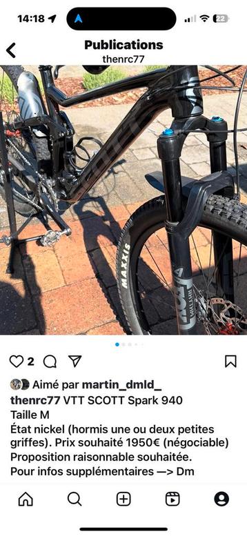 VTT SCOTT Spark 940 Taille M, Enlèvement, Comme neuf