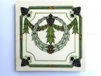 BOCH-tegel — Art Nouveau — ingelijste slinger, Antiek en Kunst, Ophalen of Verzenden