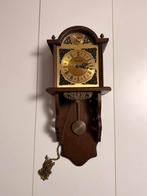 Antieke vintage houten hangklok - mechanisch & werkend!, Ophalen
