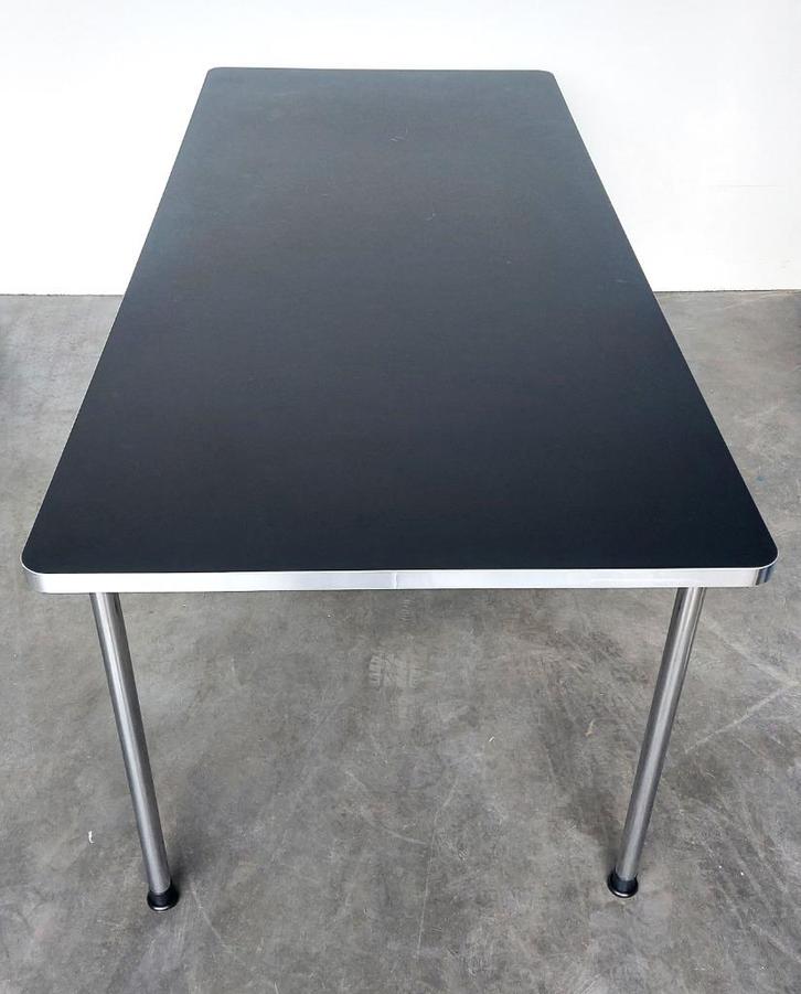 Gispen 686 Tafel | 200x90 | zwart - glans chroom | izgs, Huis en Inrichting, Tafels | Eettafels, Gebruikt, 50 tot 100 cm, 150 tot 200 cm