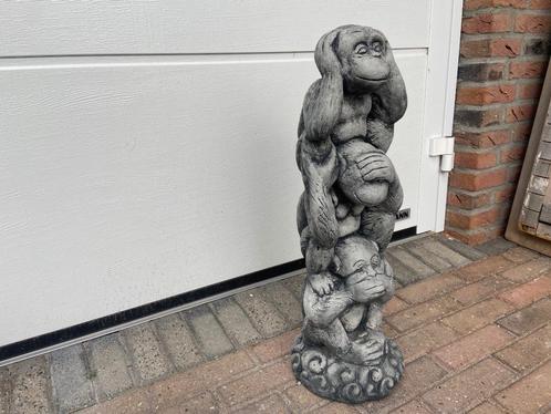 Apen : horen / zien / zwijgen., Tuin en Terras, Tuinbeelden, Nieuw, Dierenbeeld, Beton, Ophalen