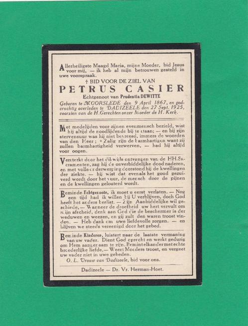 DP Petrus Casier, Collections, Images pieuses & Faire-part, Image pieuse, Envoi