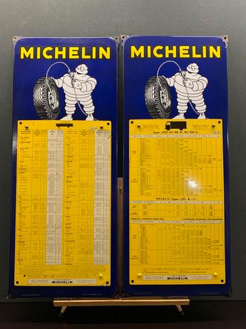 2 Emaille reclame MICHELIN uit 1951 beschikbaar voor biedingen