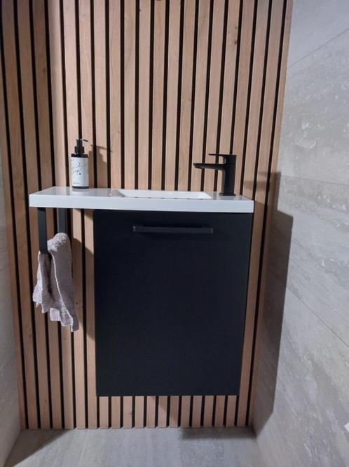 WC-set (opbergunit + wastafel) nieuw 55x22 cm, Huis en Inrichting, Badkamer | Badkamermeubels, Nieuw, Wastafelkast, Minder dan 100 cm