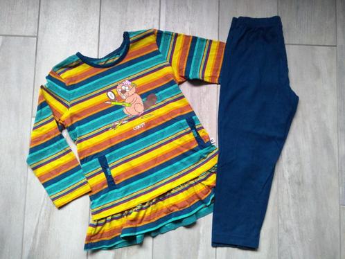 ✿ M104 - Woody pyjama thema bever als nieuw, Kinderen en Baby's, Kinderkleding | Maat 104, Zo goed als nieuw, Meisje, Nacht- of Onderkleding