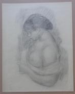 AUGUSTE RENOIR / LEZENDE VROUW / ZW-W LITHO / 56x44cm / 1953, Antiek en Kunst, Ophalen of Verzenden