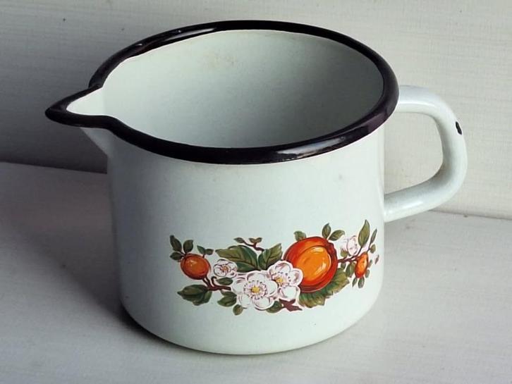 Belle ancienne petite cruche émaillée, Antiek en Kunst, Antiek | Email, Ophalen of Verzenden
