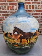 grote vaas: paarden motief , dame jeanne, Antiek en Kunst, Ophalen