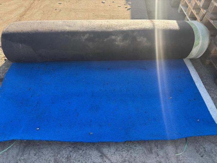 Hockey kunstgras blauw, Tuin en Terras, Gras en Kunstgras, Gebruikt, Kunstgras, 20 m² of meer, Ophalen of Verzenden