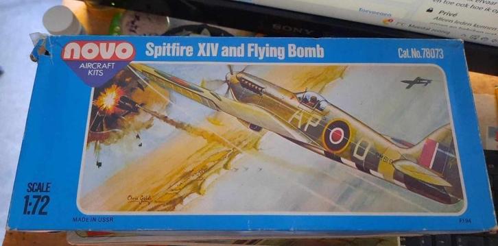 novo's special kit spitfire IXV and flying bomb V1 1/72, Hobby en Vrije tijd, Modelbouw | Vliegtuigen en Helikopters, Zo goed als nieuw
