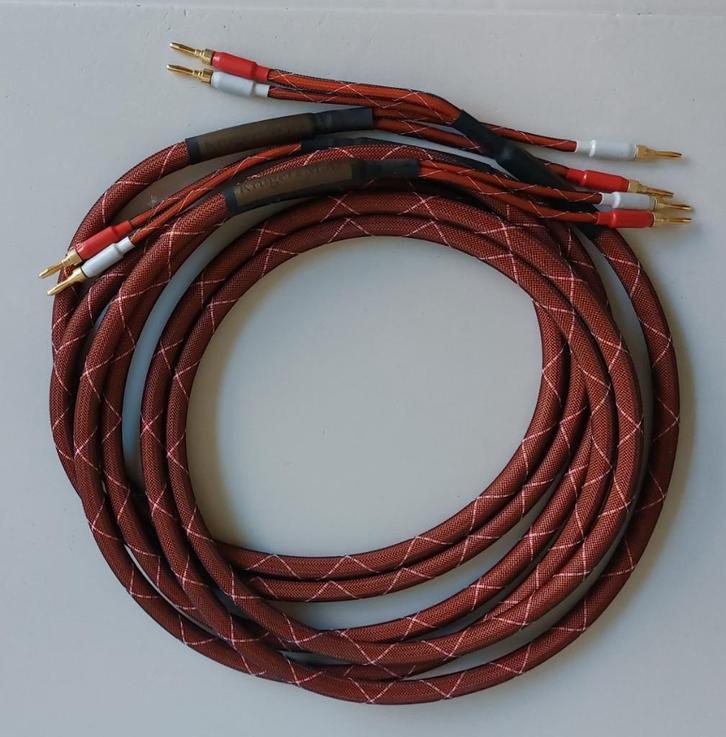 High-end luidsprekerkabels Krüger & Matz 3 m vergulde banaan, Audio, Tv en Foto, Audiokabels en Televisiekabels, Zo goed als nieuw