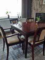 Volledige eetkamer te koop, Huis en Inrichting, Ophalen, Gebruikt, Kersenhouten glanzende stijlvolle meubels., 4 tot 6 stoelen