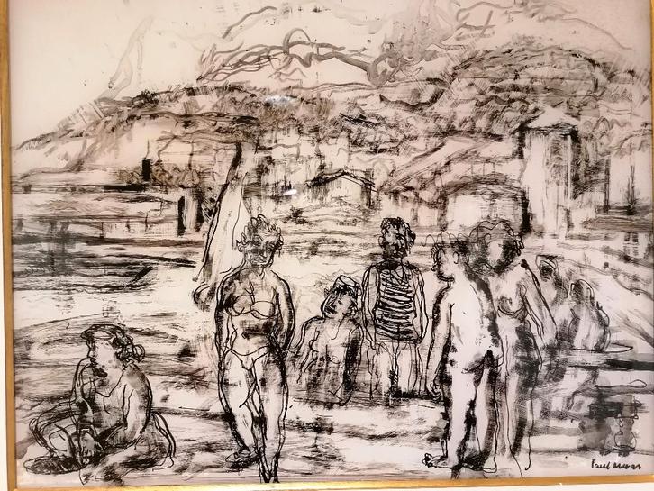 inkt op plexi Paul Maas, Antiquités & Art, Art | Peinture | Classique, Enlèvement ou Envoi