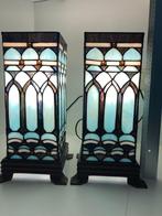 2 Tiffany windlichten/tafellampen, Ophalen, Zo goed als nieuw, Glas